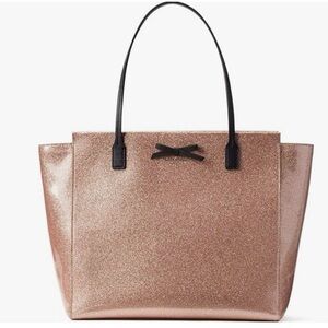 Kate Spade Glitter Rose Gold Tote Bag